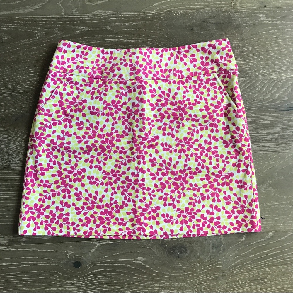 J.Crew Printed Mini Skirt Size 4 pink & yellow